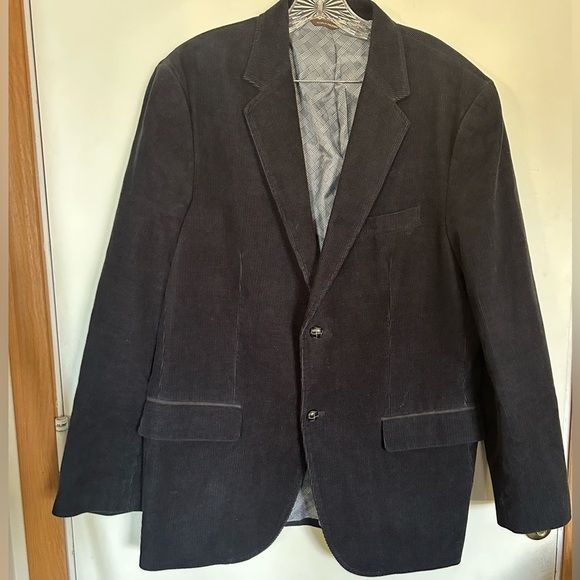 Tasso elba men’s cotton blue blazer with elbow pads to button closure - Picture 1 of 13